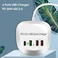 thumbnail image 3 of PENGXIANG USB Charger PD 20W QC 3.0 4 Ports Quick Charge Hub Charger for Mobile Phone, 3 of 10