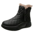 thumbnail image 3 of Bottes de Neige d'Hiver Doublées Chaudes Bottes Courtes Mode pour Randonnée Randonneur Chaud Hiver 35 Noir, 3 of 9