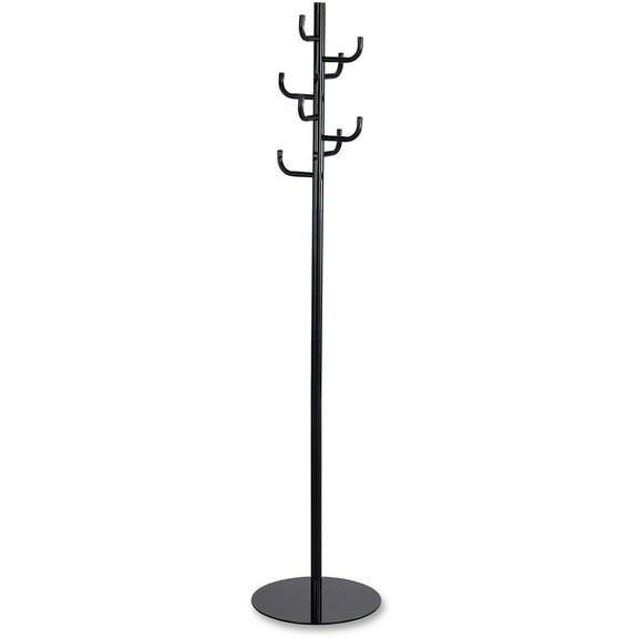 Safco's Steel Hook Head Coat Rack in Black - 15"W x 68"H