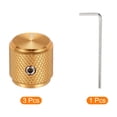 thumbnail image 3 of Uxcell 3 Pcs Aluminium Potentiometer Knobs, 1/4" (6mm) Universal Volume Tone Control Knobs with Arrow Indicator for Guitar, 1/2" Gold, 3 of 7