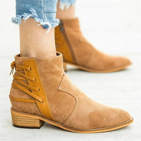 

Qepwscx Women Fashion Western Style Cowboy Riding Boots Casual Warm Low Heels Knee Middle Tube Boots Shoes