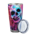 thumbnail image 2 of Bingfone Neon Skull With Milkshake for 20 Oz Stainless Steel Travel Mug Double Wall Water Coffee Cup for Home,Office, Outdoor Works Great for Ice Drinks and Hot Beverage-Without Straw, 2 of 8