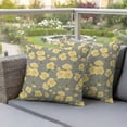 thumbnail image 4 of Spring Summer Pillow Covers 2 Pack Classic Yellow Rose Flower Pillowcase Waterproof Outdoor Throw Pillow Cover for Patio Garden Square Cushion 24”x24”, 4 of 9