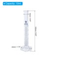 thumbnail image 2 of Uxcell 10ml 3.3 Borosilicate Glass Graduated Cylinder, Hex Base Blue Graduations Measuring Cylinder, 2 of 4