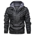 thumbnail image 4 of Chaqueta de cuero de PU de versión simple para hombre de primavera y otoño, tendencia de moda para hombre de talla grande de Europa y Estados Unidos, 4 of 6