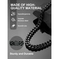 thumbnail image 6 of ChainsProMax Black Men's Chain 30inch Mens Jewelry Mens Long Chain Cuban Link Chain Black, 6 of 8