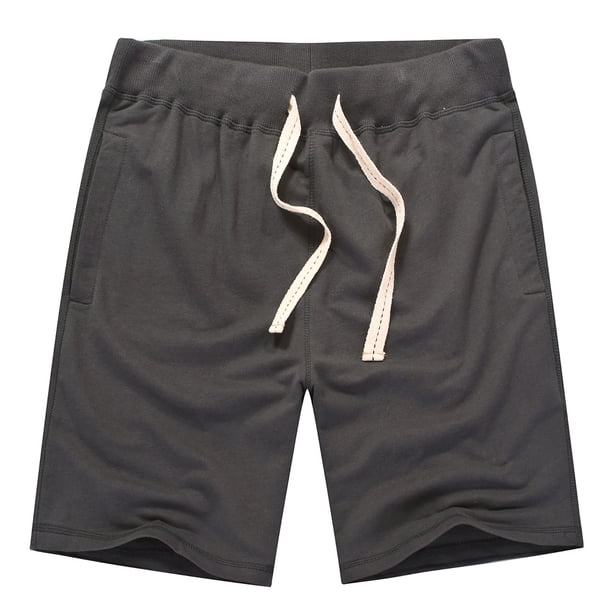 pstuiky Pantalones cortos deportivos para hombre, Pantalones cortos deportivos holgados de algodón para hombre con cintura de cinco piezas y cordón ajustable. Pantalones cortos cargo