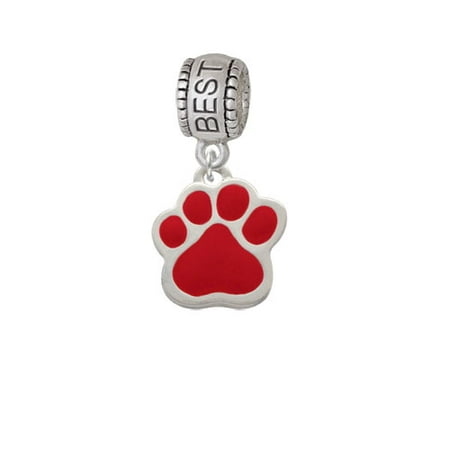 Large Red Paw - Best Friend Charm Bead