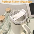 thumbnail image 6 of 40 OZ Tumbler Lid Replacement Fit for Stanley Cup, 2 Pack Clear Replacement Lids Fit for Stanley Travel Tumbler, Spill Proof Tumbler Covers for Stanley Cup Accessories (Clear - White), 6 of 13