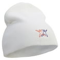 thumbnail image 4 of Two Dancers Icon Embroidered 8 inch Acrylic Short beanie - White OSFM, 4 of 5