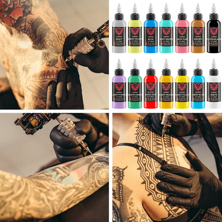 BaodeLi 14PCS Tattoo Ink Colors Set, 1oz (30ml) Tattoo Inks Pigment Kit for Tattoo  Kit Tattoo Ink Color Set Tattoo 30-14 