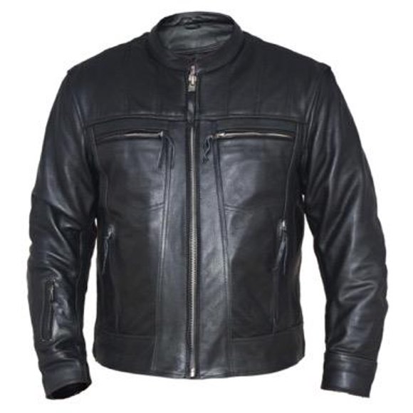 Unik International 6903-00-BLK-L K-2252 COWHIDE MENS JACKET W 2 POCKETS ,BLK ,L