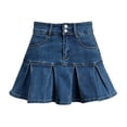 thumbnail image 3 of DuoJiaJ Retro High A Line Denim Midi Skirt For Flowy Pleated Hem Sultry Slimming Design Denim Skirts Women Blue L, 3 of 3