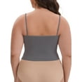 thumbnail image 3 of INSPIRE CHIC Women's Adjustable Spaghetti Straps Wireless Padded Camisole Slim Fit Sweetheart Neck Solid Invisible Tank Top 3XL Gray, 3 of 5