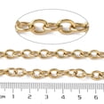 thumbnail image 2 of 1roll 304 Stainless Steel Cable Chains Unwelded with Spool Ion Plating(IP) golden 8x6x1.5mm about 32.81 Feet(10m)/Roll, 2 of 3