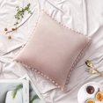 thumbnail image 2 of Pcs Of 2 Velvet Throw Pillow Covers Pompom Decorative, 2 of 5