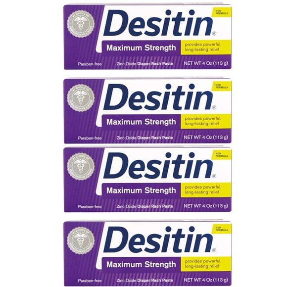 Pasta para dermatitis del pañal Desitin Maximum Strength, 118 ml (paquete de 4)