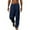 B-Navy, variant on Wyobmus Mens Casual Pants Drawstring Elastic Waist Pants Linen Summer Beach Pants With Pocket A-Green