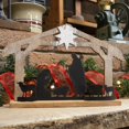 thumbnail image 4 of Gerson Christmas Silhouette Nativity Scene, One-Piece Holy Family Creche Indoor Holiday Decor with Wooden Stable and Metal Figures, 11.75 in, 4 of 7