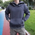 thumbnail image 3 of Sudadera con capucha de cuello alto para hombre, ropa de otoño e invierno, sudadera informal de calle con bloqueo facial, sudaderas de hip hop, 3 of 5