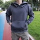 thumbnail image 3 of Sudadera con capucha de cuello alto para hombre, ropa de otoño e invierno, sudadera informal de calle con bloqueo facial, sudaderas de hip hop, 3 of 5