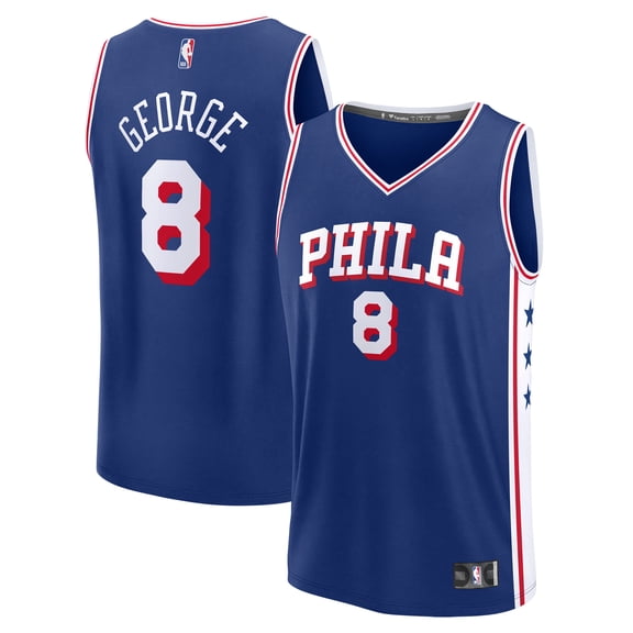 Men's Fanatics Paul George Royal Philadelphia 76ers Fast Break Replica Player Jersey - Icon Edition