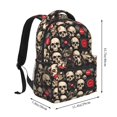 thumbnail image 2 of Disketp rock record Skull Backpack for Men and Women - Lightweight Backpack Classical with Multi-pockets Casual Daypack for College Workplace Travel, 2 of 5