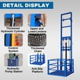 thumbnail image 4 of Heavy Duty Electric Hydraulic Lift Platform, 2200lbs Capacity Vertical Freight Elevator, 23ft Wall-Mounted Cargo Lift for Home, Warehouse and Factory, 1500W Power Hoist System, Blue, 4 of 9
