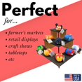 thumbnail image 4 of Patriot Pulse 3-Tier Retail Shelves Perfect for Craft Shows, Farmers Markets, Trade Shows, Product Displays, Table Tops, Counters (Square Corner Display (Black)), 4 of 7