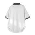 thumbnail image 4 of IWRICH Men's Plus Size Baggy Plaid Printed Polo Shirt Short Sleeve Patchwork Loose Fit T Shirts Button up Casual Trendy Tees White XL, 4 of 8