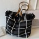 thumbnail image 5 of Las bolsas de asas de las señoras del viaje de la capacidad grande forman el enrejado portátil simple casual, 5 of 9