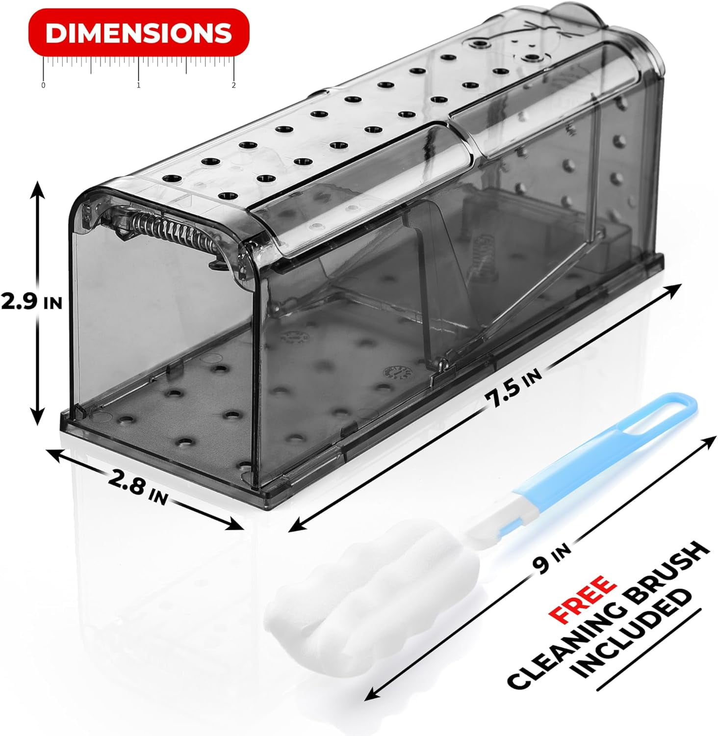 Humane Mouse Trap Pack of 4 - Live Mouse Traps Catch and Release Trap for Indoor and Outdoor Use - Reusable Mouse Traps, Safe & Effective No Kill Mouse Traps - Humane Mouse Traps Catch and Release