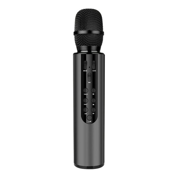 Micrófono de karaoke Sonido estéreo Inalámbrico Bluetooth 4.2 KTV Condensador Micrófono de audio portátil, Negro kenally EL5324-04B