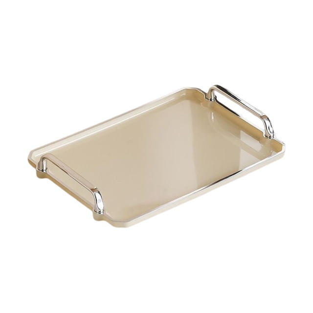Bandeja organizadora de escritorio para servir, bandeja antideslizante para guardar maquillaje y joyas. Amarillo