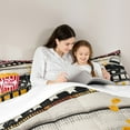 thumbnail image 5 of jejeloiu Retro Cinema Filmstrip Queen Comforter Set,Home Theater Bedding Sets,Movie Popcoen Bedding Comforter Set For Adults,Super Cozy Room Decor,3pcs, 5 of 8