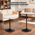 thumbnail image 2 of Magshion 23.6" Round Adjustable Height Wood Bar Pub Table Adjustable Range 27.5" - 35.7", for Dining Room Bar Cocktail Table, Marble White, 2 of 7