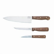Chicago Cutlery B42 Walnut Tradition 3pc Parer, Utility and Chef Knife Set