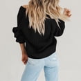 thumbnail image 5 of Women Long Sleeve V Neck Button Down Sweater Jackets Outerwear Casual Loose Fit Solid Color Short Crop Knitwear Cardigan, 5 of 9