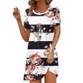 thumbnail image 4 of Vestido de Verano para las Mujeres Gradiente Impreso Cuello en V Manga Corta de la Longitud Del Tobillo Vestido, Vestido Corto de Verano, 4 of 5