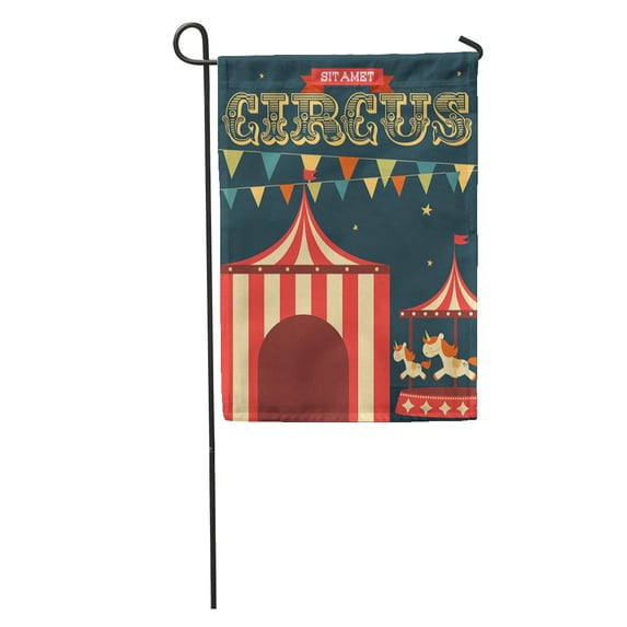 SIDONKU Colorful Tent Vintage Circus Retro Fun Flag Classic Unicorn Garden Flag Decorative Flag House Banner 28x40 inch
