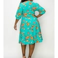 thumbnail image 3 of Plus Size Floral A Line Flare Dress With Belt, 3 of 5