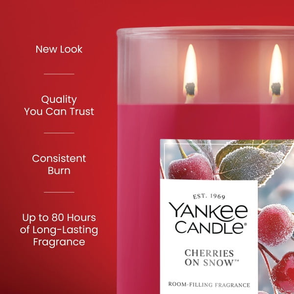 Yankee Candle Large Tumbler Scented Candle, Cherries on Snow, 20
