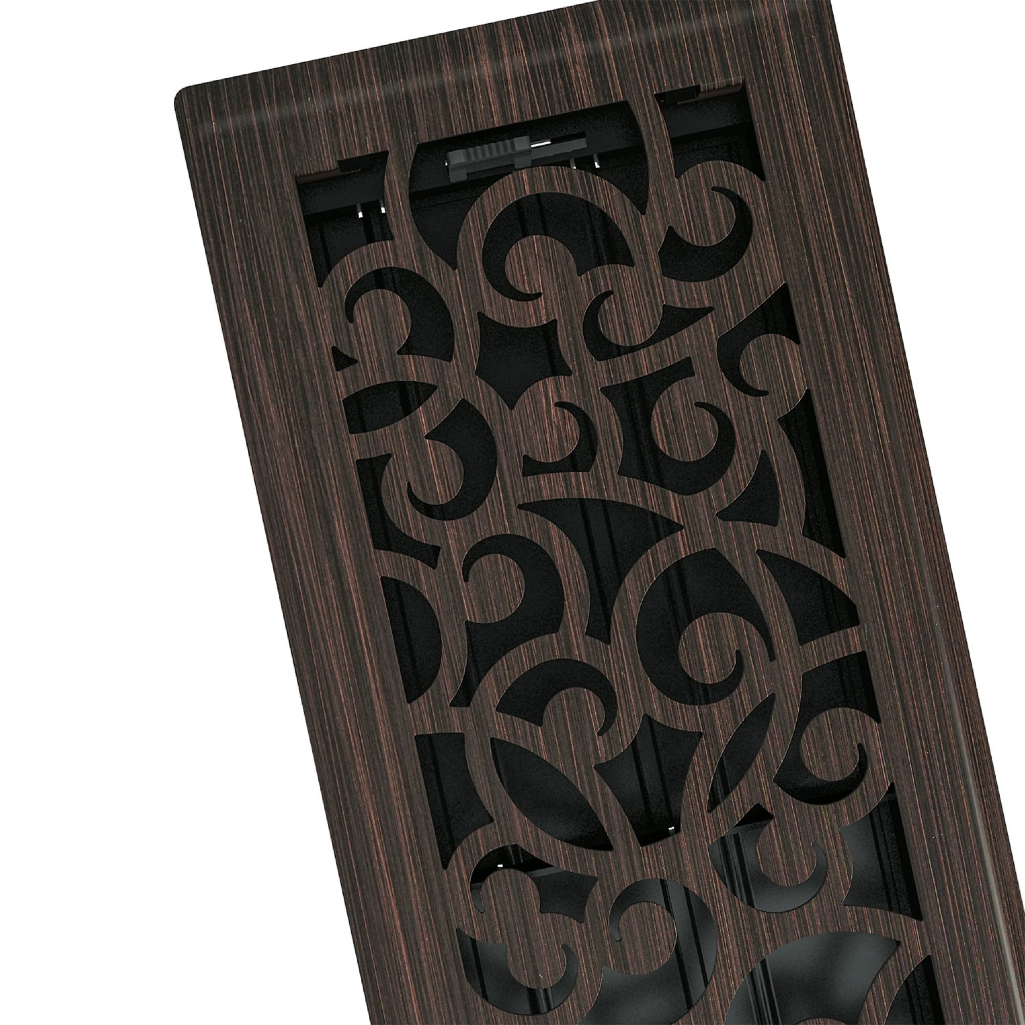 4in x 12in Wonderland Style Oil Rubbed Bronze Metal Heating and Cooling Air Floor Register (5 PACK) - Overall 5 1/4" x 13 1/4"