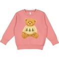 thumbnail image 2 of Inktastic Vintage Teddy Bear in Sweater with Christmas Trees Toddler Sweatshirt, 2 of 4