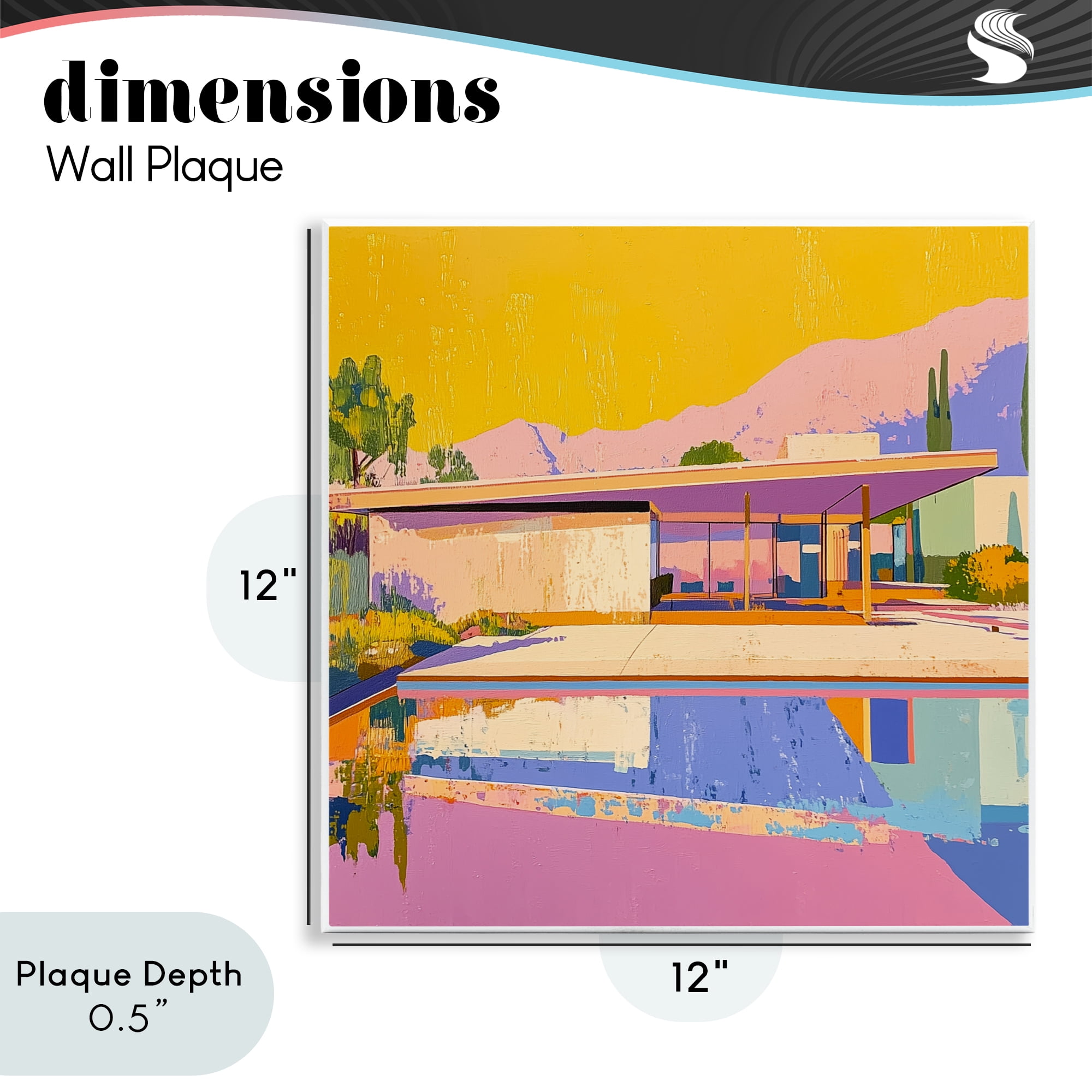 Stupell Industries Vivid Case Study House Wall Plaque Art, design by Walker Noble