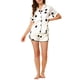 thumbnail image 2 of Conjuntos de pijama de satén para mujer INSPIRE CHIC, ropa de noche, camisetas con pantalones cortos, conjuntos de lounge XL blancos, 2 of 6