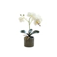 thumbnail image 1 of Inteprter Bonsái de orquídeas artificiales Phalaenopsis en maceta para el hogar, jardín, de planta falsa realista para decoración de bodas al Decoración Blanco Inteprter HA084197-02, 1 of 6