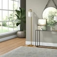 thumbnail image 5 of Evelyn&Zoe Shiloh 68" Tall Floor Lamp with Glass Shade, Brass/White Milk, 5 of 7