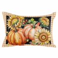 thumbnail image 2 of Burnt Orange Yellow Pumpkins Fall Throw Pillow Covers, Thanksgiving Sunflower Plaid Soft Breathable Pillow Cases with Zipper for Sleeping, King Size Pillowcases for Couch Bed Sofa Chair 20x36 Inches, 2 of 6