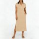 thumbnail image 1 of TaTaai Women's Short Sleeve Midi Dress Solid Color Lapel Collar Casual Dress with Side Slit Lightweight Stretchy Polyester Blend Gift, 1 of 7
